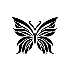Elegant Black Butterfly: Abstract Nature Art Print.  A stunning monochrome design, perfect for home decor or graphic projects.  Symbolic of transformation and beauty.