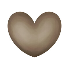 dark brown watercolor heart