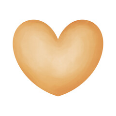 orange watercolor heart