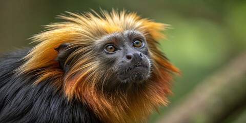 Golden-Headed Tamarin Portrait for Nature Photography