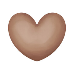 brown watercolor heart