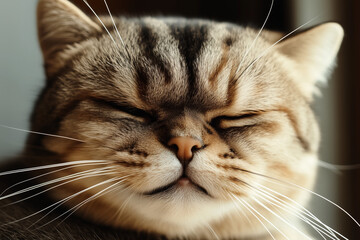 Fierce Cat with Menacing Growl, Glaring Eyes, angry cat