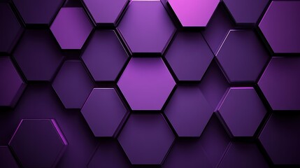 Purple Hexagon Background, 3D Abstract Texture, Technology Design
