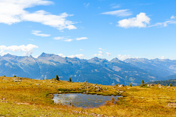 Italian dolomites panorama on a summer day
