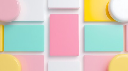 Fototapeta premium Colorful Geometric Shapes and Blocks for Creative Background or Design Projects