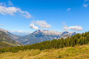 panorama of Italian dolomites on a summer day