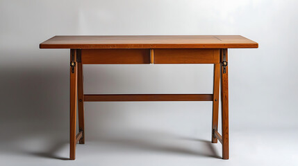 Fototapeta premium A wooden desk with a drawer and a hinge