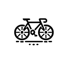 Stylish Black Bicycle Icon: A Minimalist Vector Graphic Design. Perfect for cycling enthusiasts, fitness blogs, and travel websites.