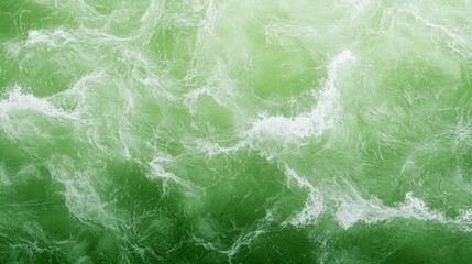 Fototapeta premium Dynamic green wave, a captivating image of nature's power on serene white background