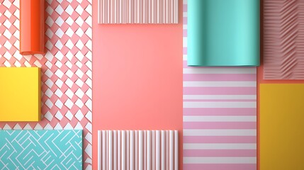 Colorful Geometric Shapes and Patterns on a Stylish Background for Creative Design Projects