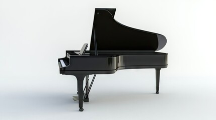 A stylish black digital piano with a sleek design, isolated against a white backdrop for a modern aesthetic.
