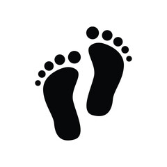 baby foot print icon vector design silhouette