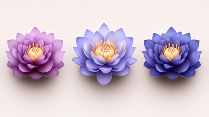 Purple, blue lotus flowers, serene background, spa, website