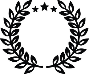 Laurel wreath icon on white background