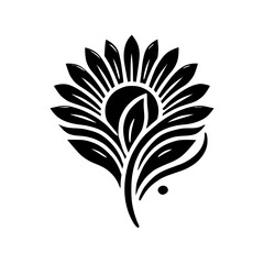 Black and White Floral Design: Elegant Minimalist Botanical Art Print.  Perfect for home decor, adding a touch of modern style and nature-inspired beauty to your space.