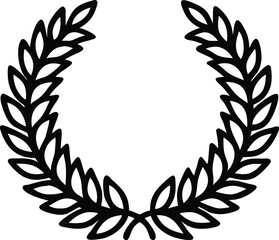 Laurel wreath icon on white background