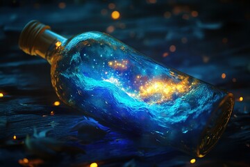 milky way ocean universe in a bottle
