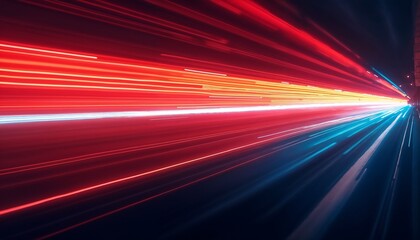 Multi-colored Light Trails in Motion Against Dark Background