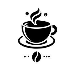 Aromatic Coffee Cup: Minimalist Coffee Illustration. Perfect for cafe menus, coffee shop branding, or coffee-themed designs.