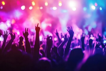 DJ performing at a lively nightclub, the crowd cheering in sync with vibrant beats