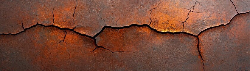 Rustic allure, captivating image of a cracked and distressed wall showcasing weathered textures