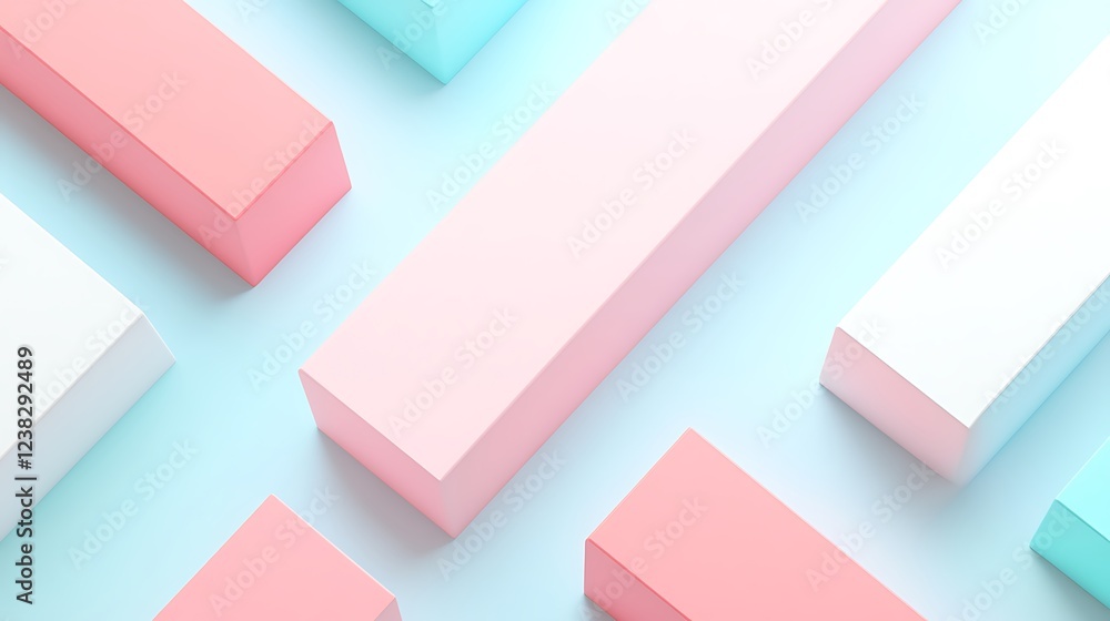 Poster colorful geometric shapes on soft background ideal for modern design projects and creative concepts