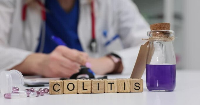 A healthcare professional examines colitis condition, highlighting research and treatment options available