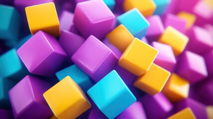 Obraz premium Colorful cubes background texture, abstract digital art, website design