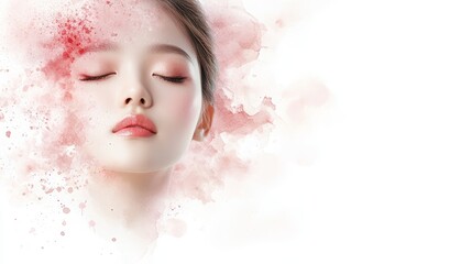 Serene woman with closed eyes, a portrait of peace, tranquility, and mindfulness