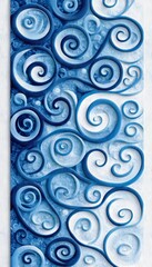 Swirling Blue Shapes Abstract Design With Highlights, Movement, And Depth, Vector Illustration