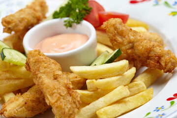 Chicken nuggets with french fries