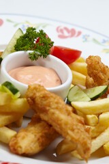Chicken nuggets with french fries