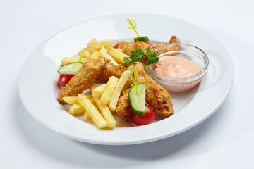 Chicken nuggets with french fries