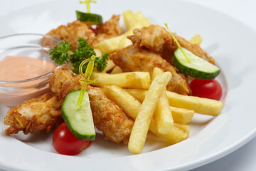 Chicken nuggets with french fries