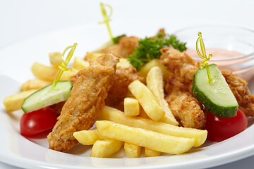 Chicken nuggets with french fries