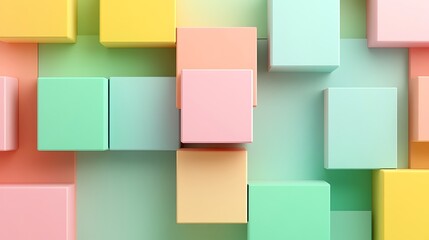 Colorful Pastel Blocks Arranged Creatively on a Soft Colored Background for Modern Design Projects