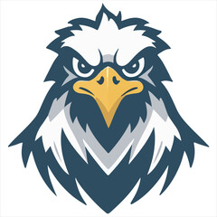 Powerful eagle head illustration with sharp eyes and bold details. Perfect for sports logos, branding, and patriotic designs. High-quality vector with transparent background