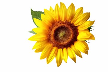 Fototapeta premium Bright and Cheerful Sunflower Isolated on White Background Perfect for Nature, Beauty, and Floral Designs