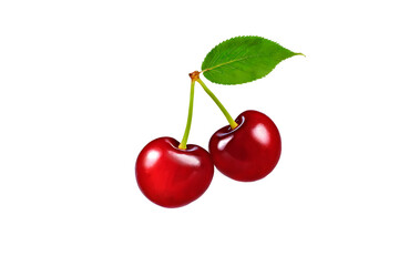 Obraz premium cherries isolated on white background on a transparent background
