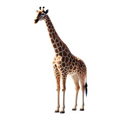 Naklejka premium A high-quality PNG of a giraffe walking with a transparent background - Giraffe PNG - Transparent background giraffe image 