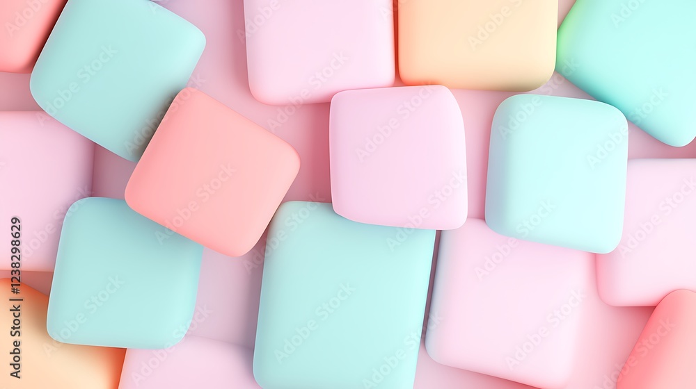 Aufkleber colorful soft square shapes on a light background for abstract design and creative projects
