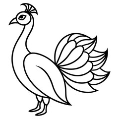 Peacock vector icon on white background.