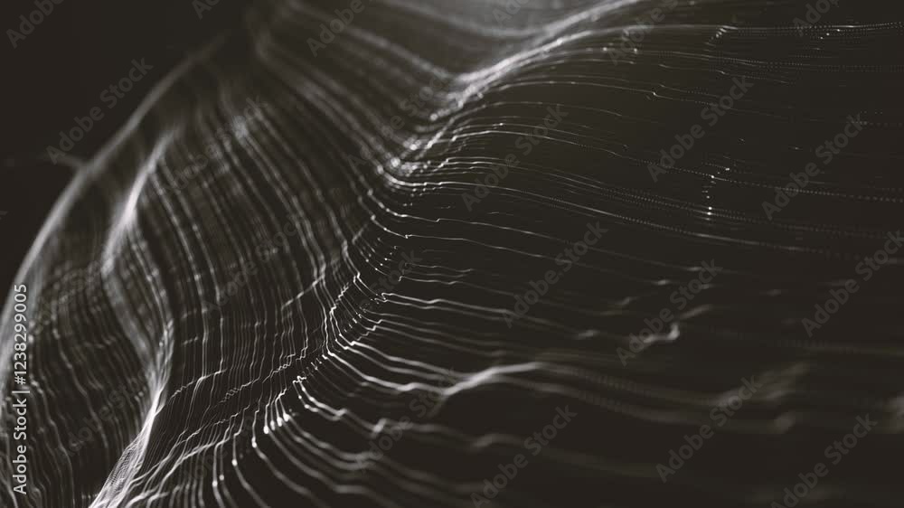 Poster dark flowing lines background/ animation of an abstract technology background of powerful lines slow