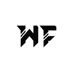 WF monogram logo design letter text name symbol monochrome logotype alphabet character simple logo