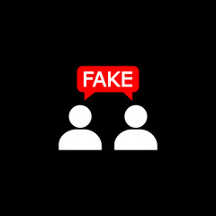 Fake information line icon. Social propaganda sign. Wrong truth symbol. isolated on black background.