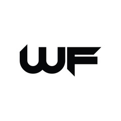 WF monogram logo design letter text name symbol monochrome logotype alphabet character simple logo
