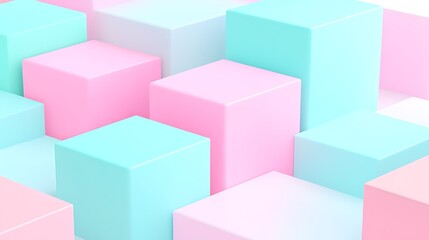 Obraz premium Pastel Colored Cubes Overlapping in a Vibrant and Abstract Design for Modern Background or Display