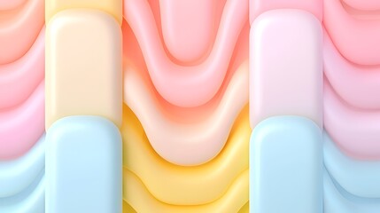 Obraz premium Soft Color Gradient Waves in Pastel Shades for Modern Abstract Background and Design Elements