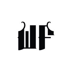 WF monogram logo design letter text name symbol monochrome logotype alphabet character simple logo