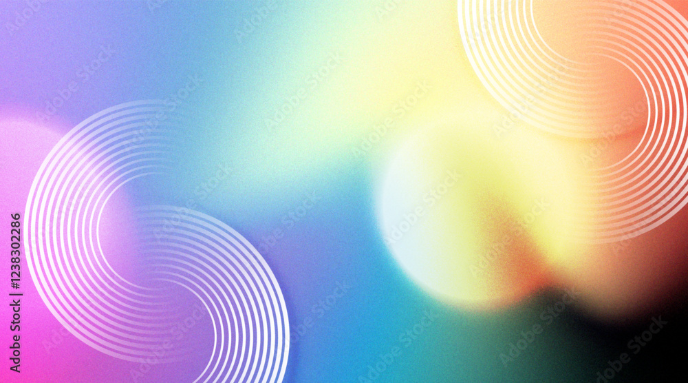 Poster Vibrant gradient abstract background with circular patterns